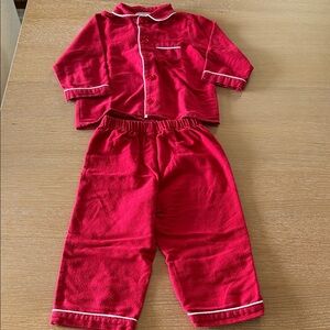 Red Kids Pajamas with White Trim